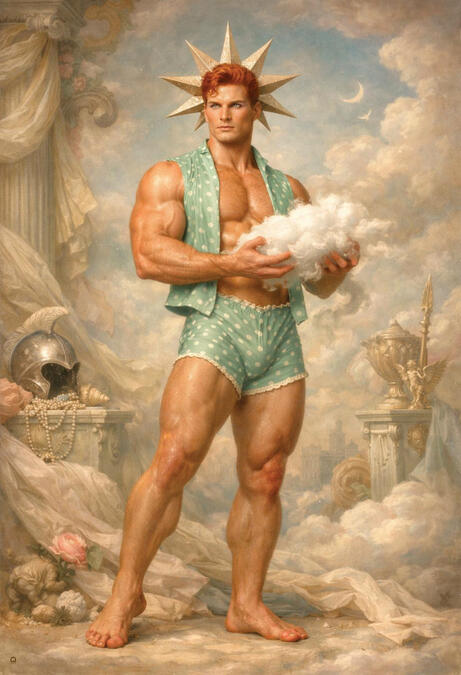 Male figurative surreal fine art.