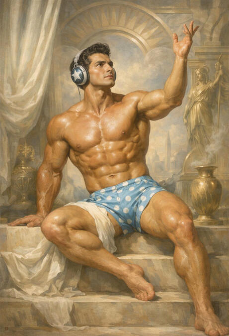 Male figurative surreal fine art.