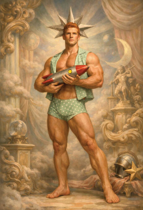 Male figurative surreal fine art.