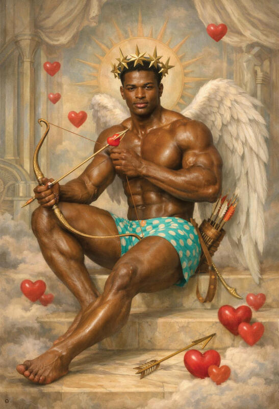 Surreal male figurative art, mythological characters portrait with vintage texture — The Human Mirror by Domus Gallerus