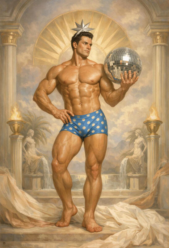 Surreal male figurative art, mythological characters portrait with vintage texture — The Human Mirror by Domus Gallerus Music, DJs, Dance music, Club life.