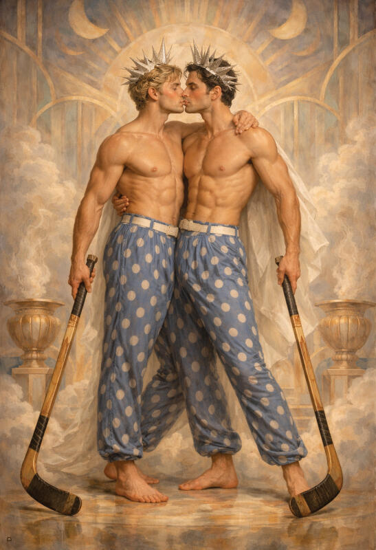 Surreal male figurative art, mythological characters portrait with vintage texture — The Human Mirror by Domus Gallerus